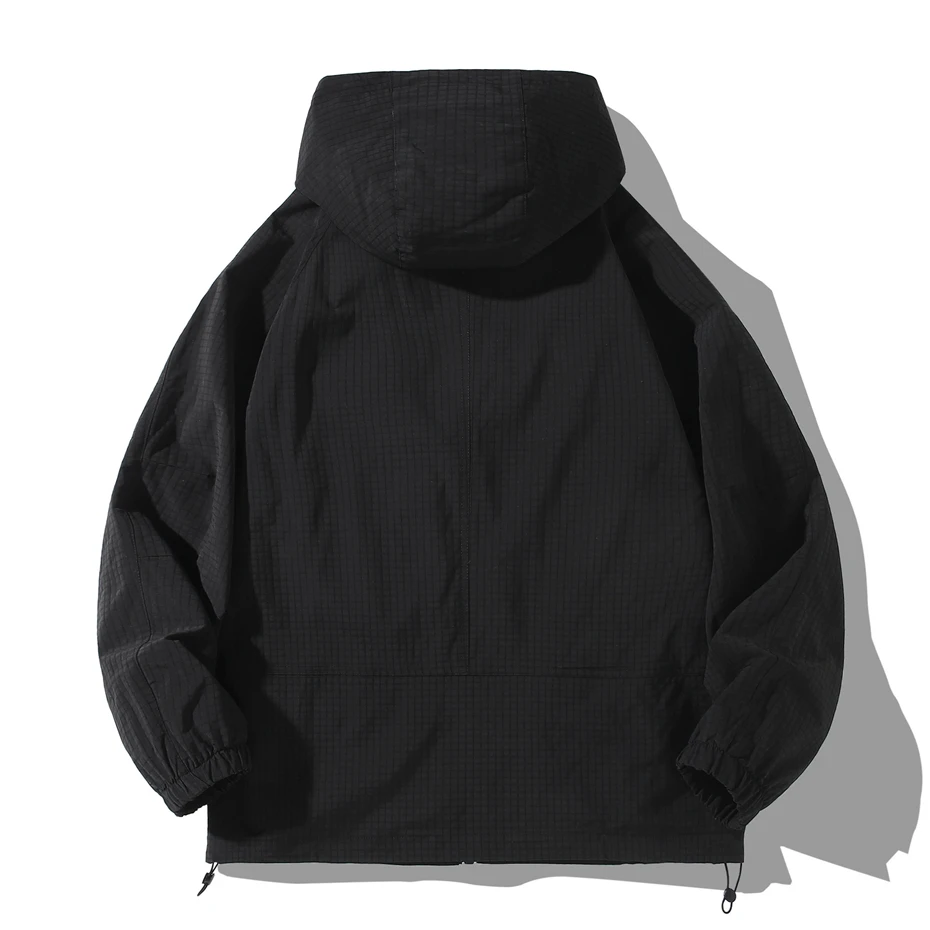 Black Waterproof Windbreak Cargo Jackets Plus Size 12XL Fashion Casual Solid Color Jackets Big Size 12XL Coats Male 2