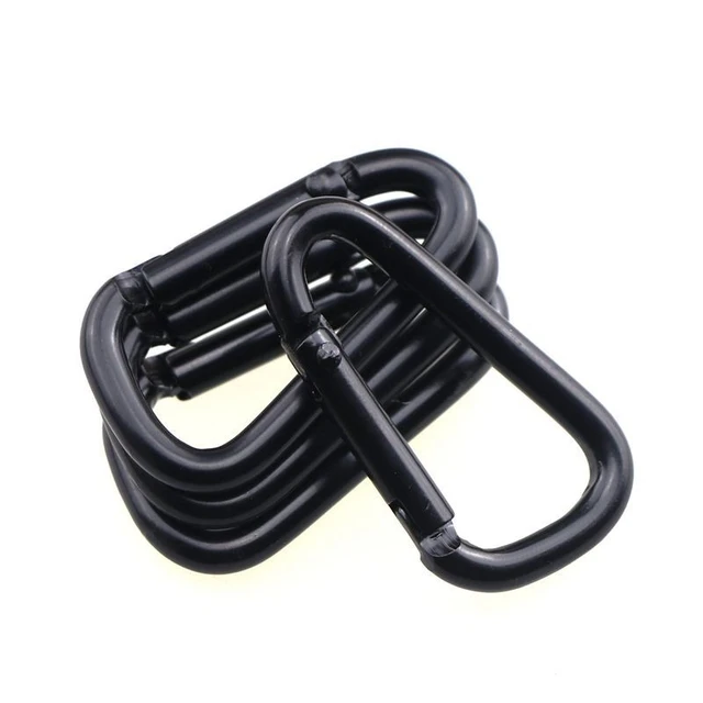 1/5/10Pcs Black Aluminum Carabiner D-Ring Key Chain Clips Camping Keyring  Snap Hook Outdoor Travel Buckle Keychain Hiking Hook - AliExpress