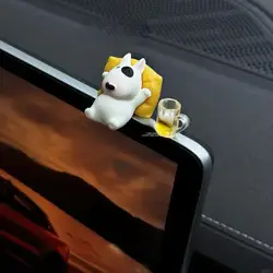 Adorable Bull Terrier Dashboard Figurine - Relaxed Pose Car Interior Ornament (One size)