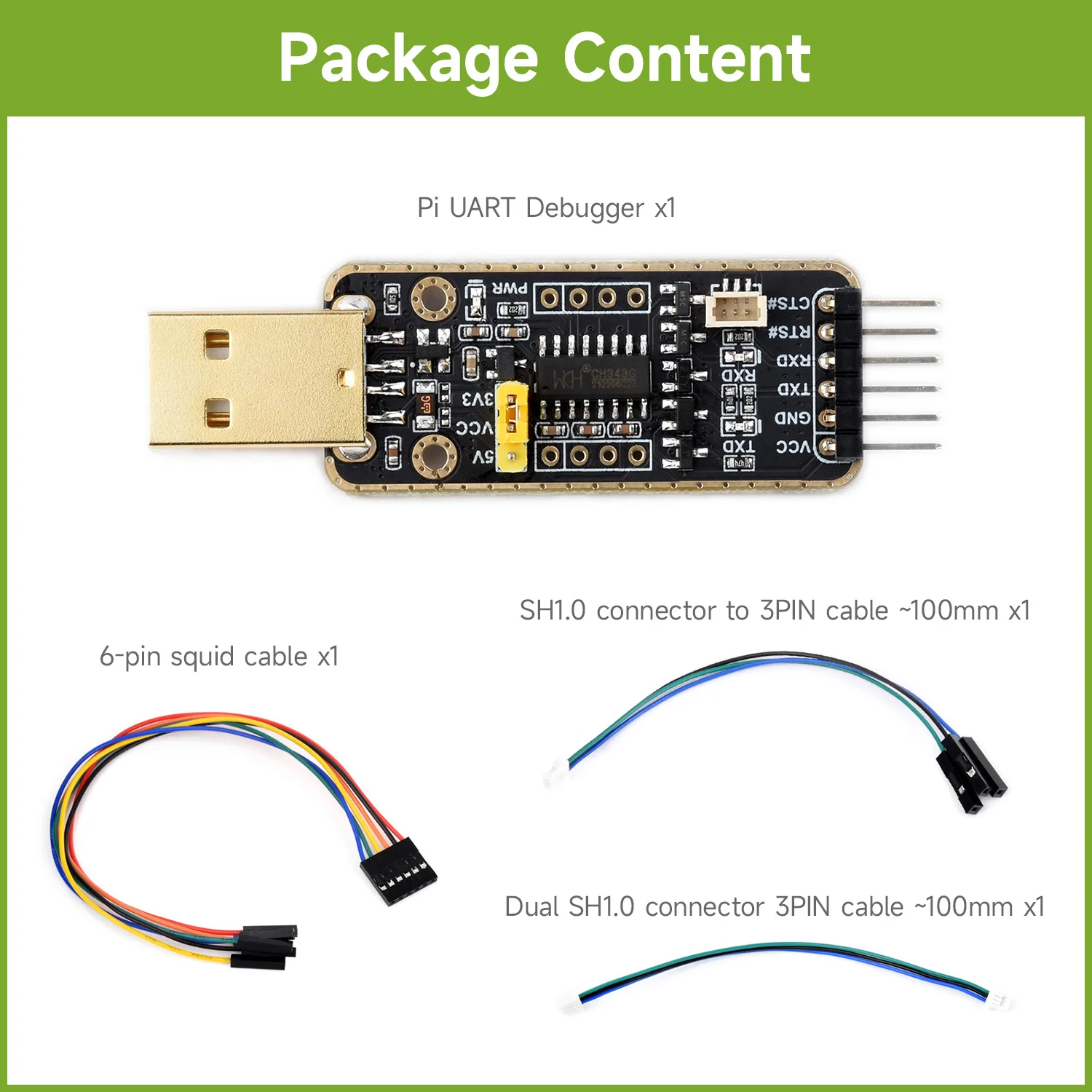 Modulo Debugger Waveshare Da Usb A Uart Per Raspberry Pi 5, Porta Di Tipo A, Connettore Uart Integrato, Trasmissione Ad Alta Velocità Baud