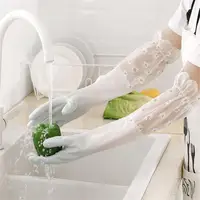 Winter Waterproof Rubber Latex Velvet Gloves Household Kitchen Durable Cleaning and Washing Clothes Gloves 1