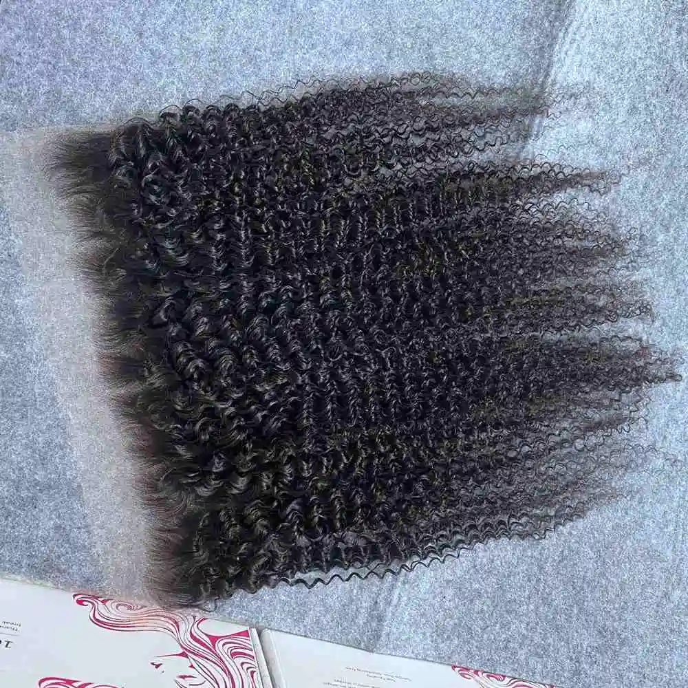 13x6 Invisible HD Lace Frontal Only Afro Kinky Curly 13x4 Full Frontal Only Virgin Hair For Woman Glueless Melt Skin Pre Plucked
