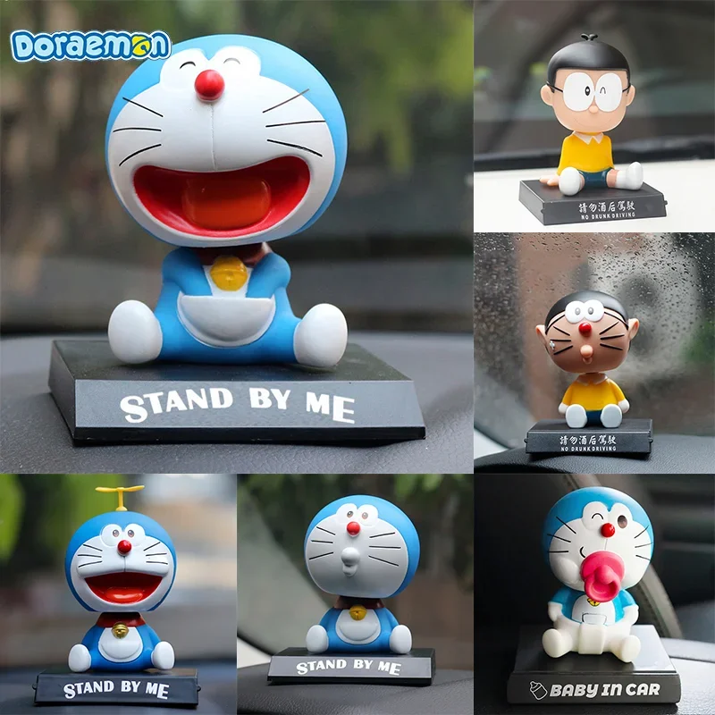 12 см аниме фигурка Doraemon Nobita Nobi кавайные украшения для автомобиля Модель с вибрирующей головой игрушки милая подставка для телефона домашний Декор подарок для детей