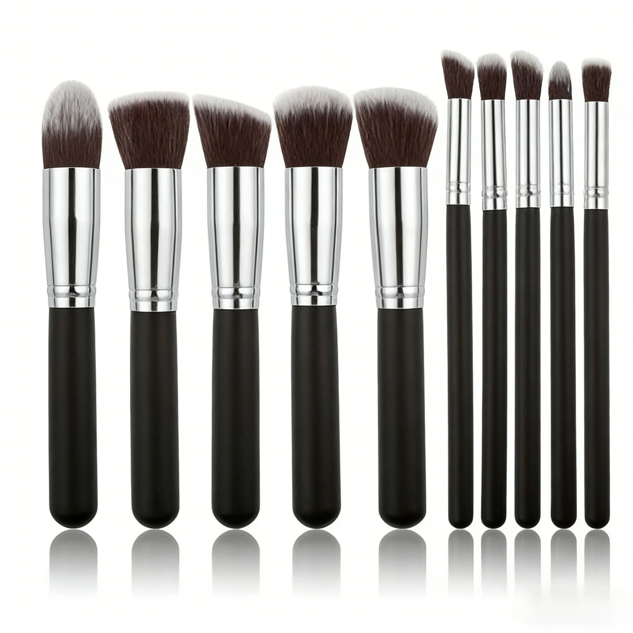 10-Piece Black Beauty Makeup Brush Set