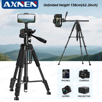 Treppiede Professionale Alluminio 62”158CM Altezza Regolabile 360 ° Testa a sfera a sgancio rapido per fotocamera DSLR proiettore portatile da viaggio