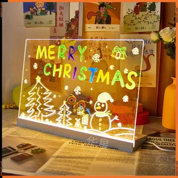 DIY Acrylic LED Luminous Draw Board Toy For Kids Anti Scratch Adjustable Erasable Letter Message Board birthday Gift Custom 1