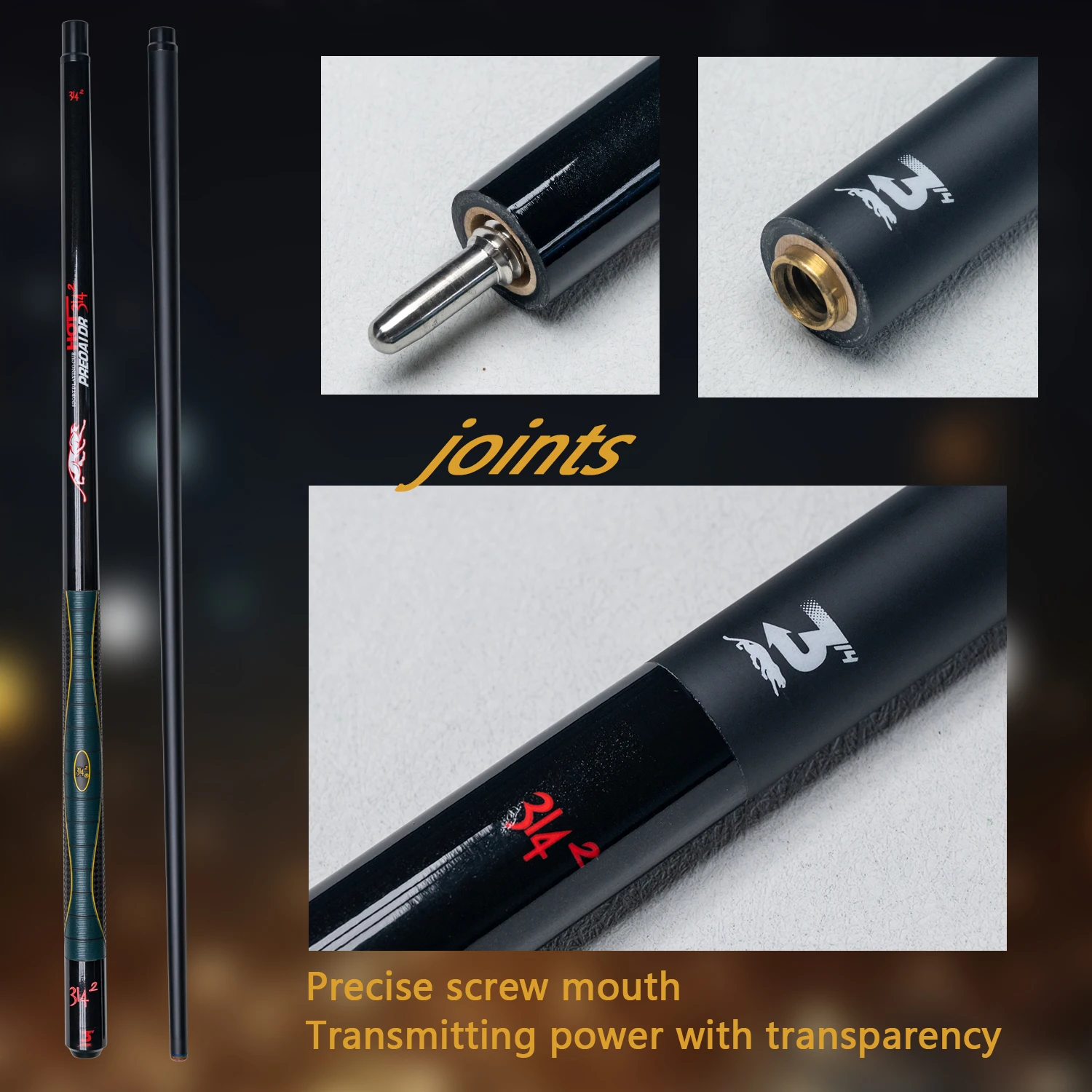 13mm Pool Cue Professional Carbon Billiard Cue Slip Resistant Grip Quick Connect Joint Ideal for Nine Ball and Carom Tournaments