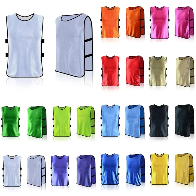 Alomejor 12pcs / Lot Gilets d'entraînement de Football Chasuble Gilet de  Sport pour Adultes