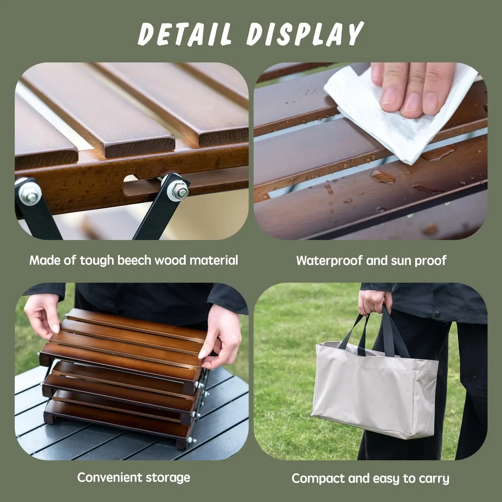 Outdoor Camping Rack Camping Storage Rack Portable Three-tier Easy To Carry Foldable Picnic Barbecue Folding Table