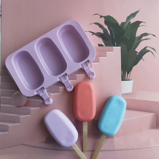 3D DIY Silicone Ice Cream Forms Popsicle Molds DIY Homemade Dessert Freezer  Fruit Juice Ice Pop Cube Maker Mould