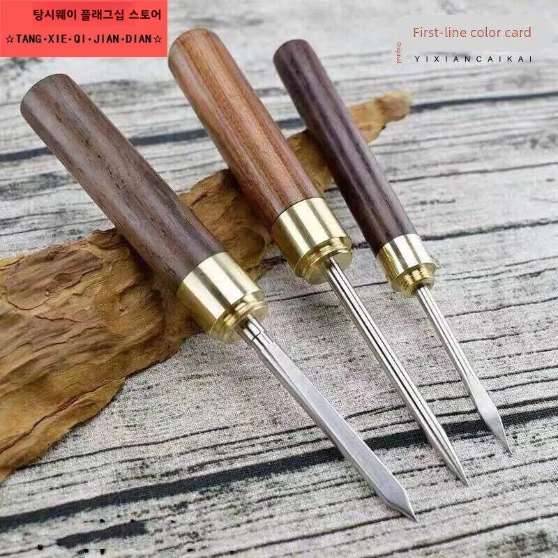 푸얼차 칼 세트 스테인리스 스틸 3종 차 도구 키트, 차 벽돌 절단 및 차 잎 다..