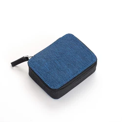 Enhanced Weekly Pill Organizer for Vitamins and Supplements, Portable 7 - Day Medicine Holder (Black with blue)