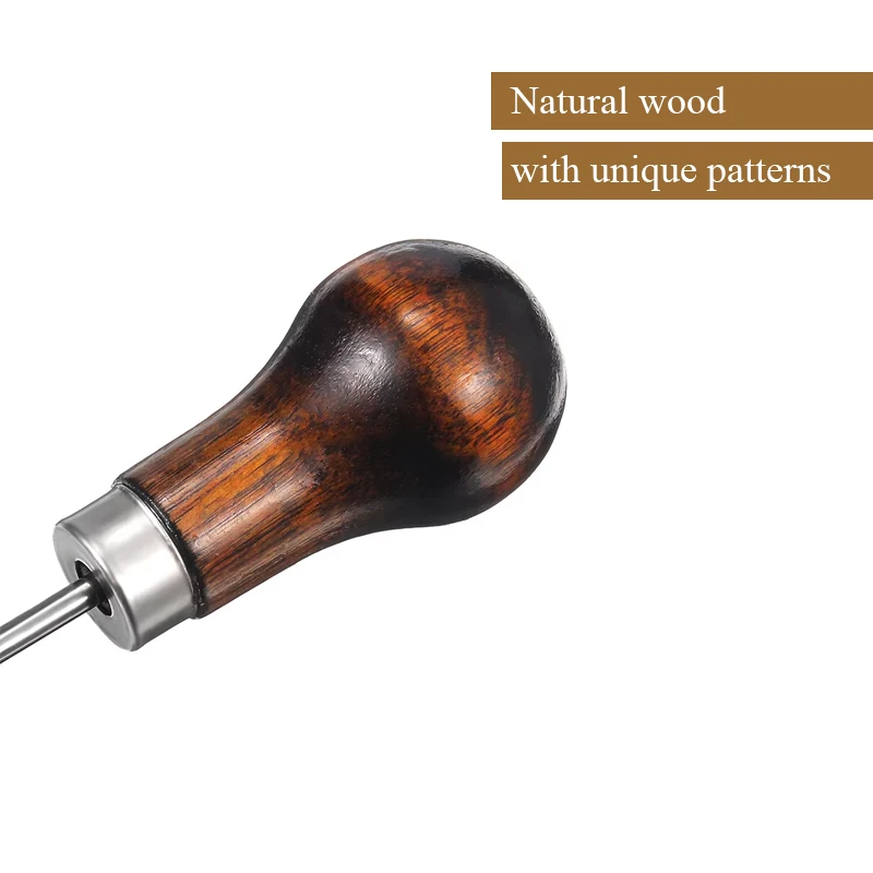 Leather Punching Awl LMDZ Wood Handle Leather Punching Tool Leather Straight Awl Hole Puncher Drills Craft Hand Stitching