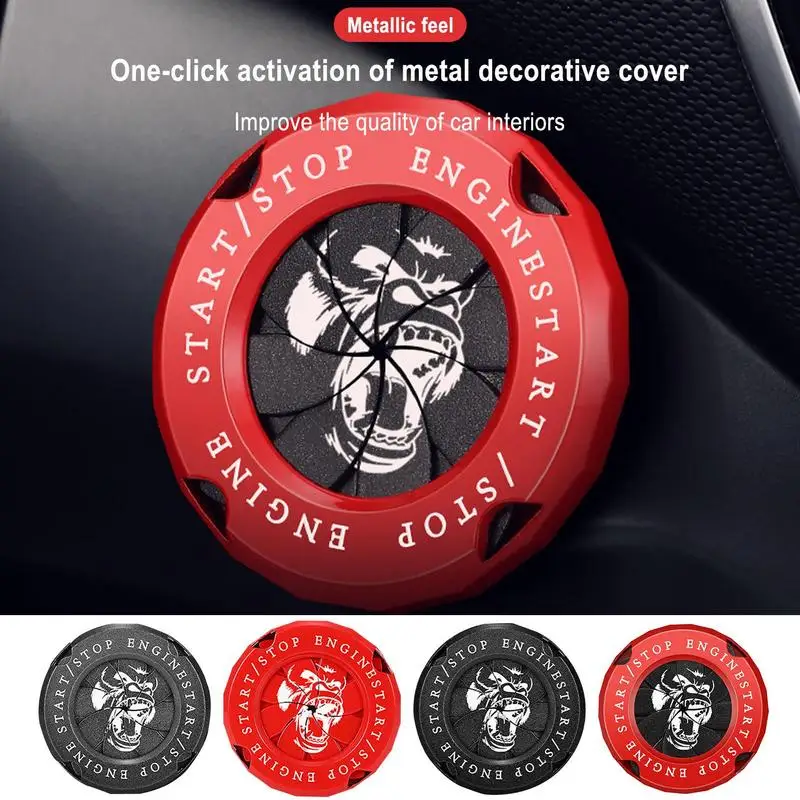 

Car Engine Start Switch Button Cover Zinc Alloy Engine Onekey Stop Push Button Cover Auto Push Button Sticky Cover Accessories