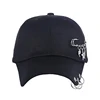 A unisex hoop chain fashion baseball cap street punk hip hop personalized cap black 2