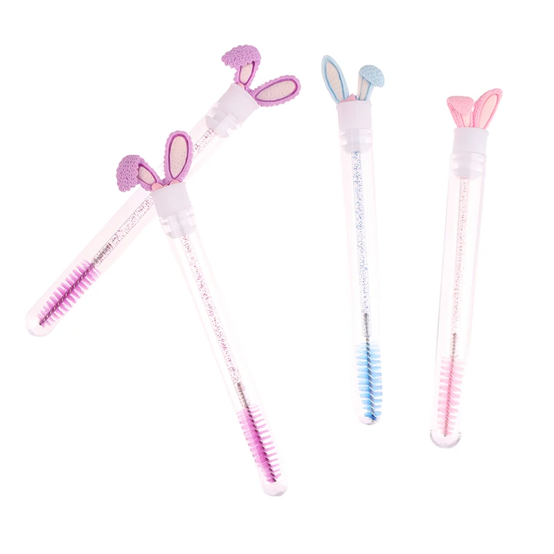 

10Pcs Reusable Makeup Brushes Tube Eyelash Brush Mascara Brush Rabbit Eyelash Brush Tube Dustproof