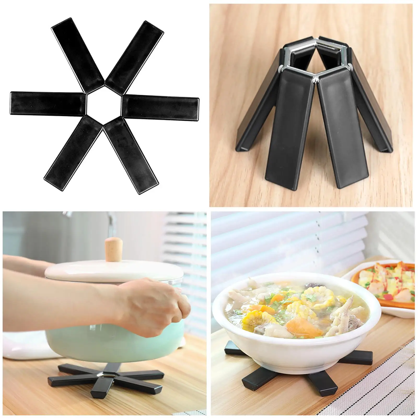 Foldable Trivet Mat Hot Pot Holder Heat Resistant Insulated Placemat Tableware Placemat Kitchen Accessories for Pots and Pans