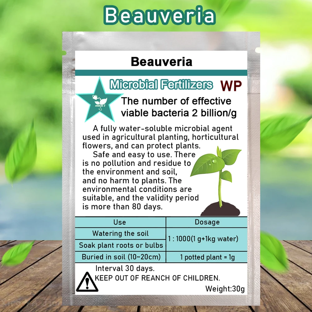 30g Beauveria Microbial Fertilizer Fully Water-soluble Fertilizer Plant Food Agent Protect Plants For Garden Farm