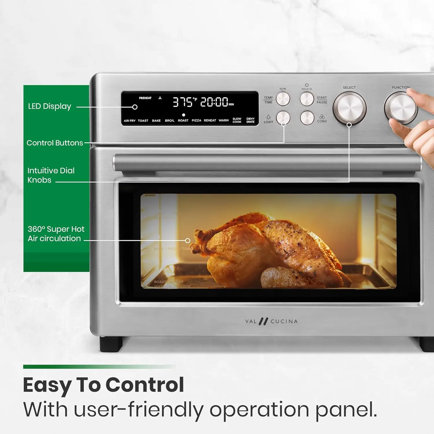 Heating Air Fryer Toaster Oven, Extra Large Countertop Convection Oven 10-in-1 Combo, 6-Slice Toast, Enamel Baking Pan Easy Clea 4