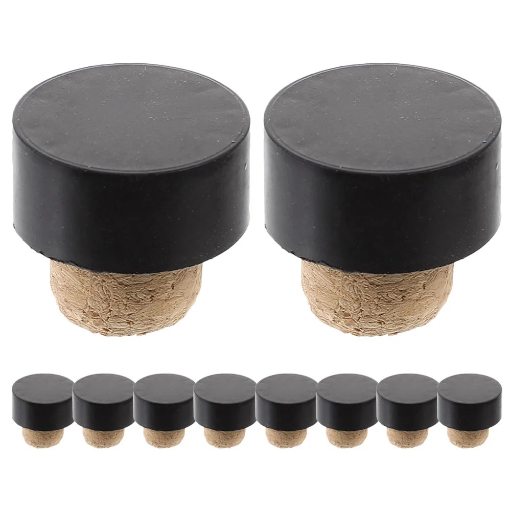 

10pcs Red Bottle Wooden Stopper Bottle Parts Replacement Corks