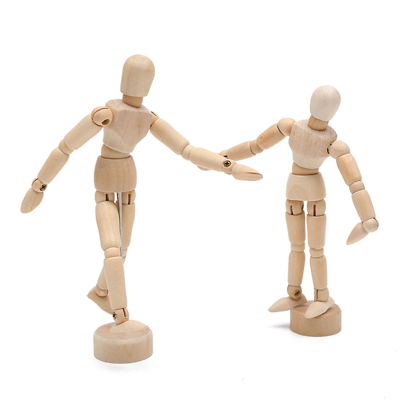 Decorazione della stanza del desktop Manichino in legno Modello congiunto girevole Disegno Schizzo Manichino Miniature Modello di bambola in legno