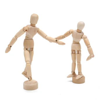 Decorazione della stanza del desktop Manichino in legno Modello congiunto girevole Disegno Schizzo Manichino Miniature Modello di bambola in legno