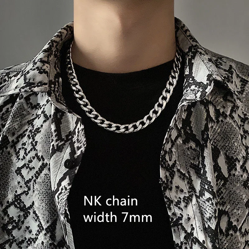 2021 Fashion Hot Cuban Chain Necklace Men Handmade Simple Stainless Steel Link Chain Necklace For Men Jewelry Gift