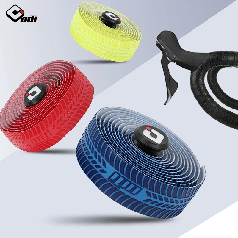 Odi Bicycle Handlebar Tape Road Bike Bar Tape Pu Tire Shape Tape Cycling Damping Antivibration