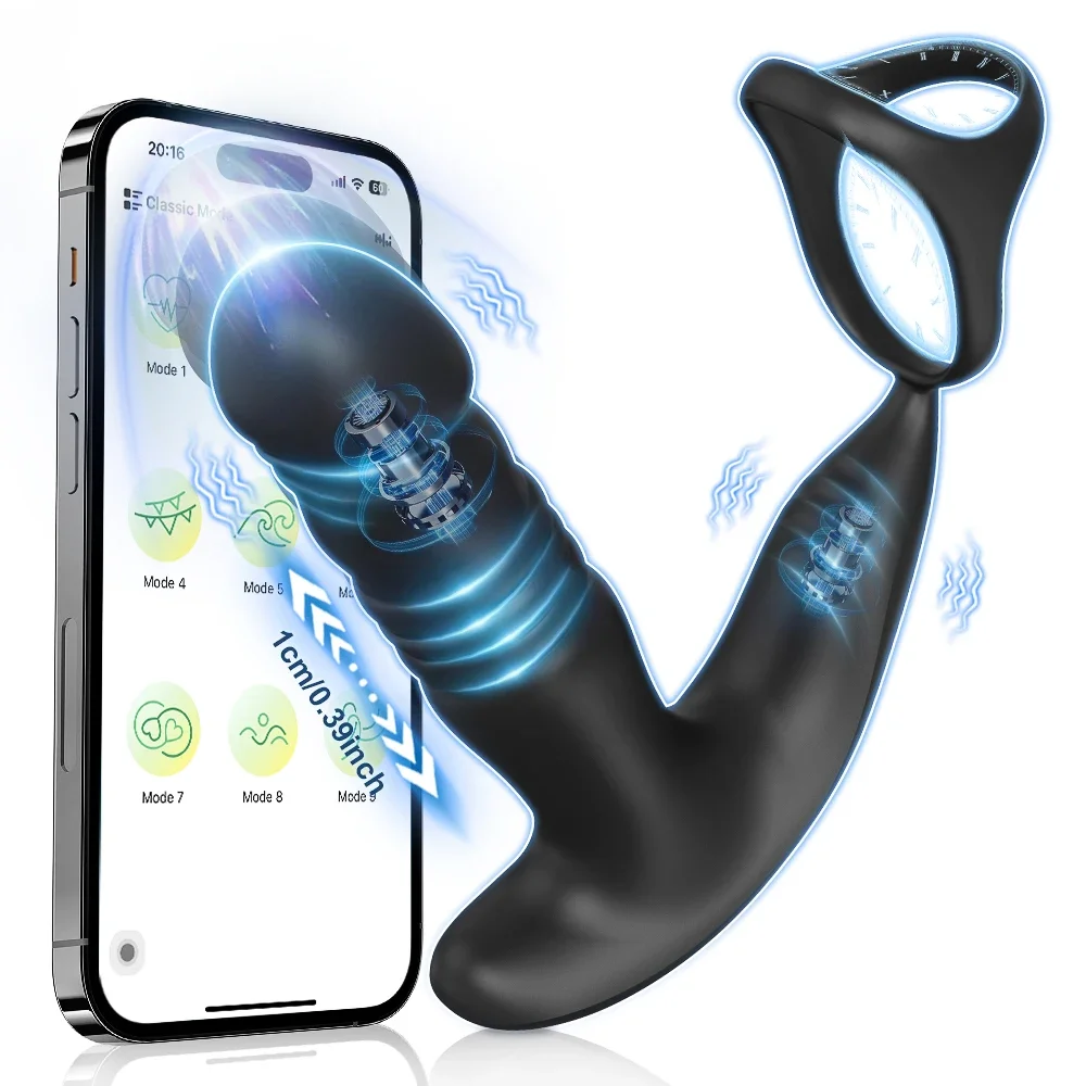 Männlicher Stoßvibartor, Prostata-Massagegerät, APP-Steuerung, Vibrator für Männer, verzögerte Ejakulation, Korkring, Buttplug, Sexspielzeug für Erwachsene 1
