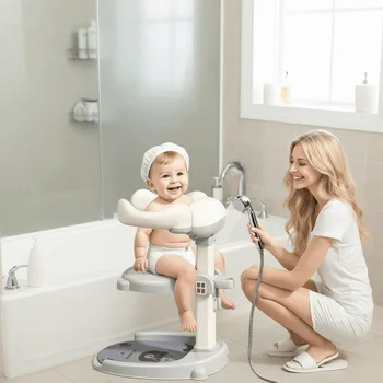 Supporto Antiscivolo per Bagno Neonato, Regolabile e Autoportante, Sicuro e Multifunzionale per Doccia e Vasca