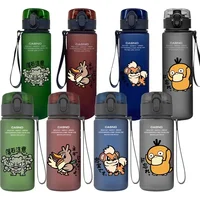 Animation Cartoon Pokemon Q Version Growlithe Psyduck Space Cup Plastic Cup Portable Student Water Bottle Frosted Water Cup Gift 1