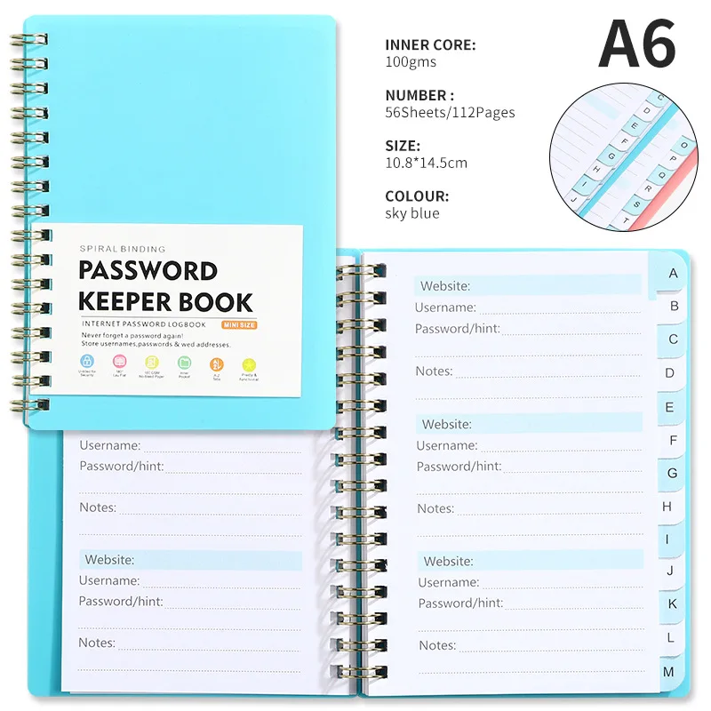 A6ポータブルクリエイティブパスワード日記多機能ロックされたノート