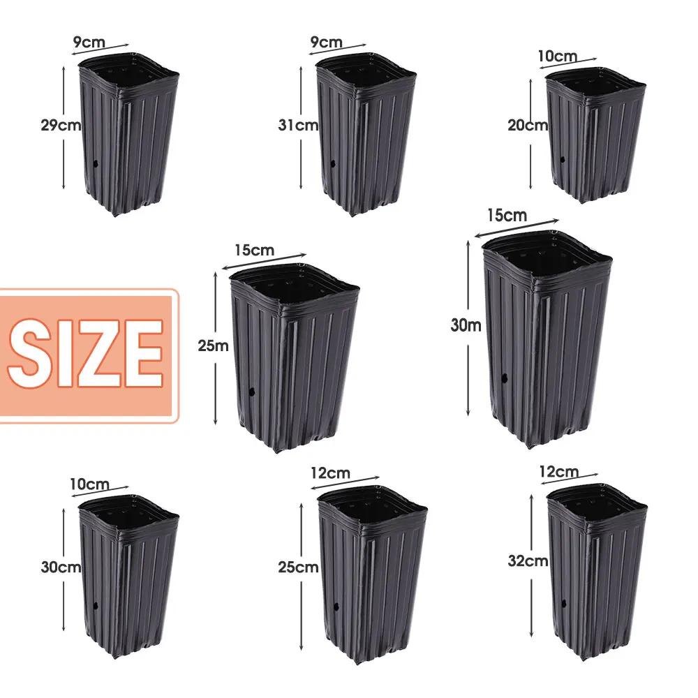 高さの正方形の苗の植栽カップ、庭の装飾のための厚くする黒い