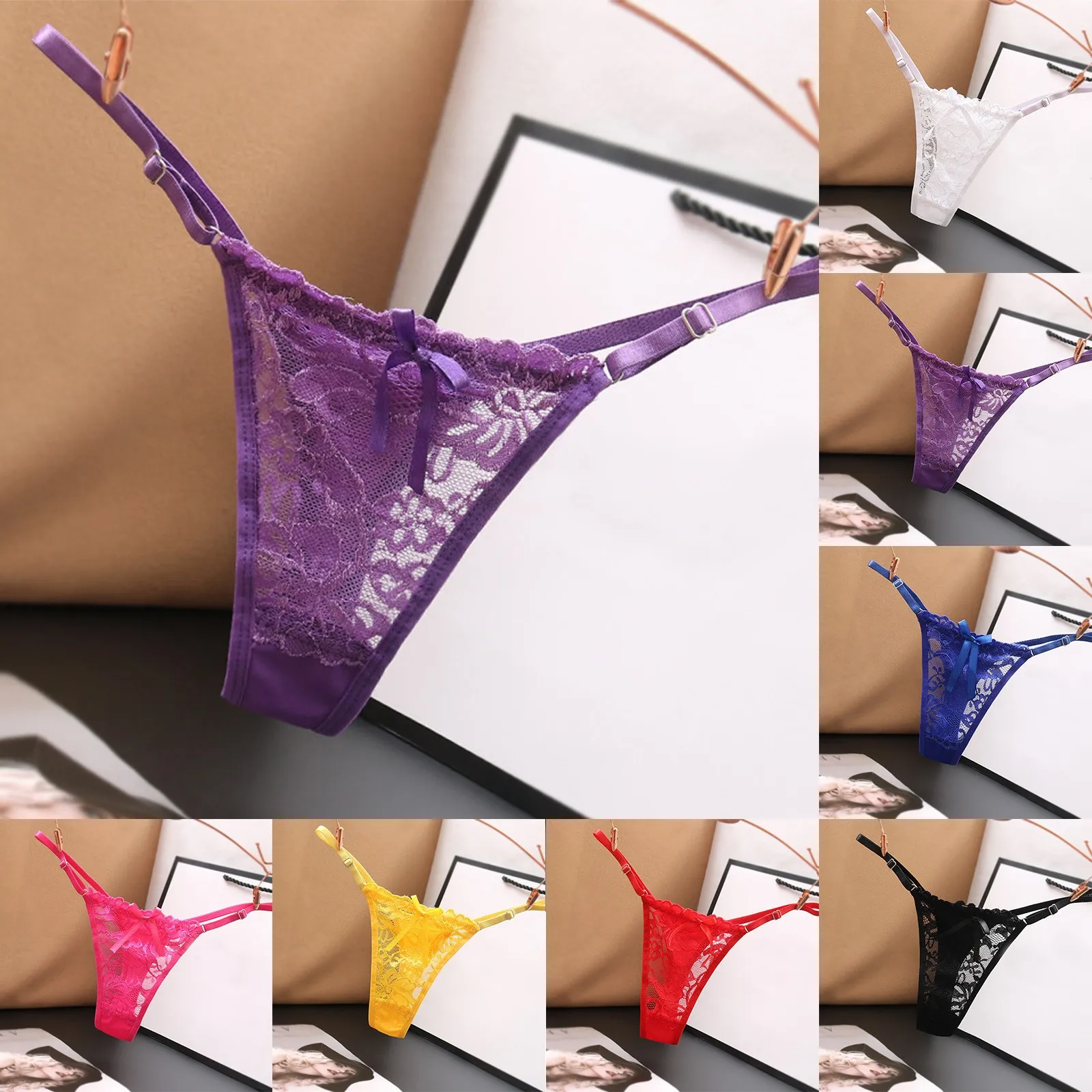 Women Lingerie Low Waist Panties Thong Seamless Intimates Sleepwear
