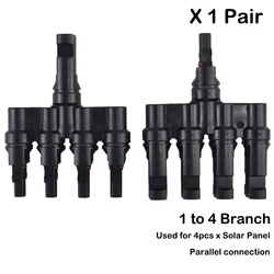 High-Efficiency Waterproof DC Solar Connector Kit (IP67 Rated) (4 in 1 T Connector)