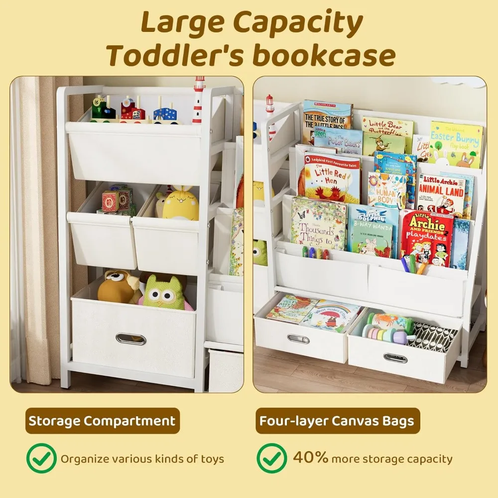 3-Tier Kids Bookshelf & Toy Organizer 5