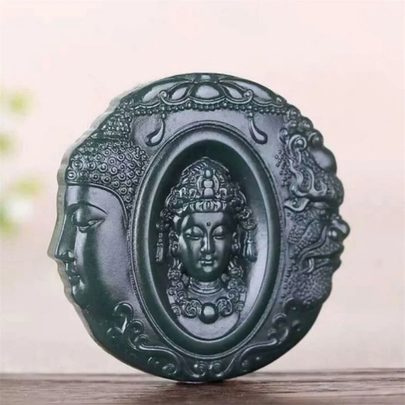 

Wholesale Hetian Green Buddha Statue Magic a Flash of Thought Jade Pendant