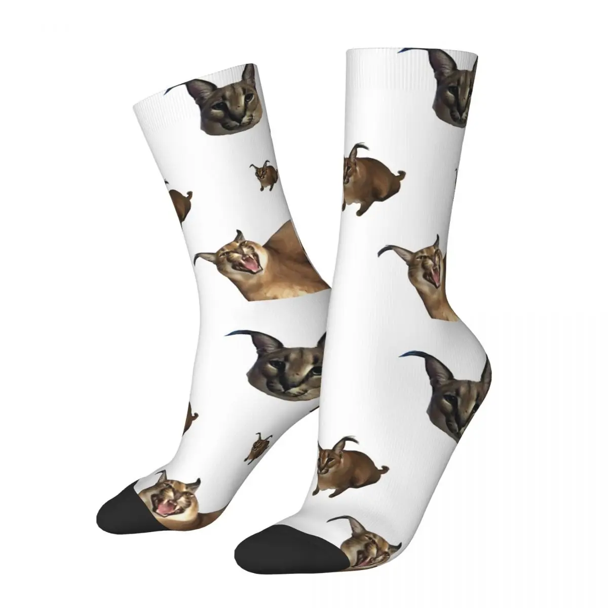 

Big Floppa Cat Meme Socks Men's Women's Funny Happy Socks Novelty Spring Summer Autumn Winter Middle Tube Socks Gift