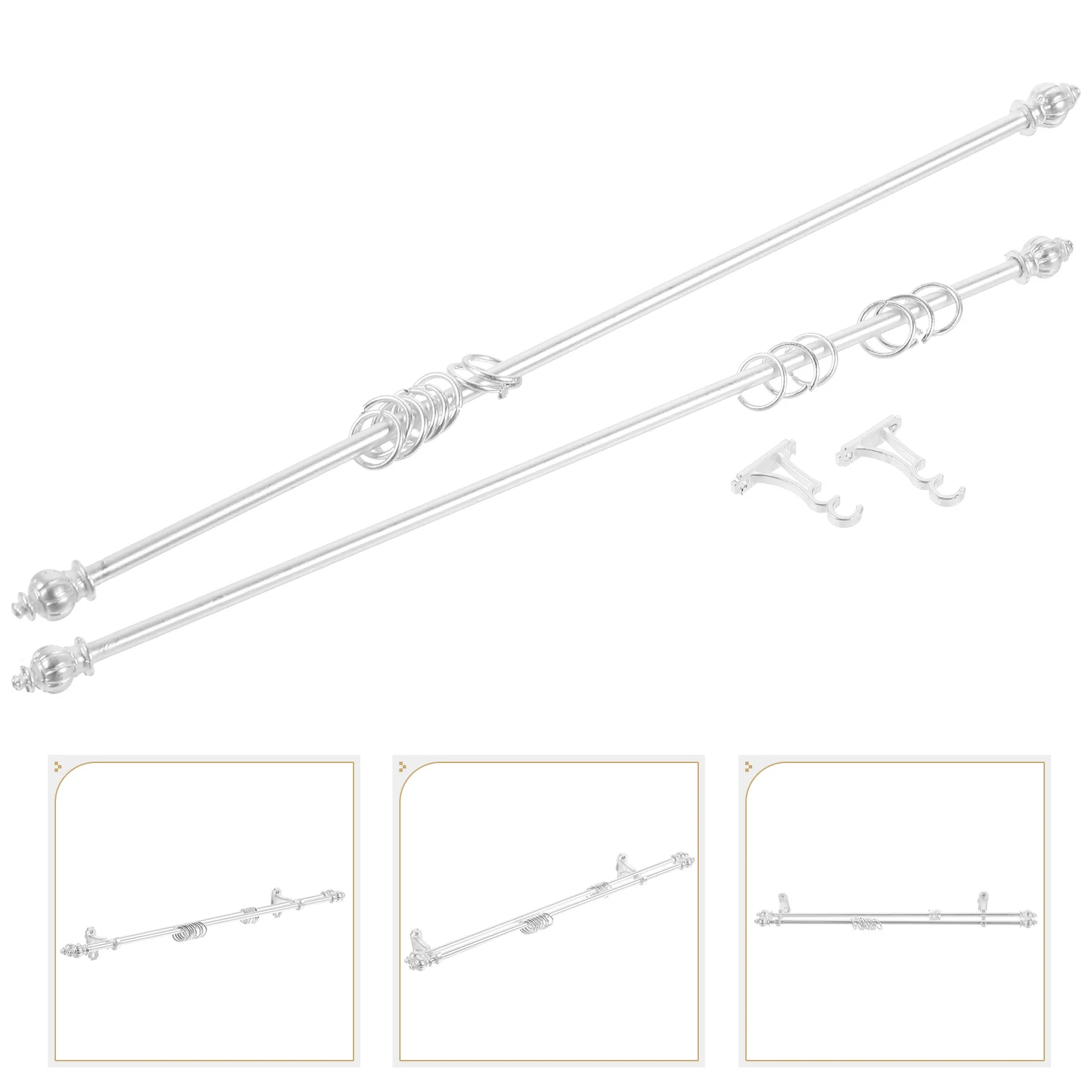 

House Dollhouse Curtain Rod Drapery Rods Alloy Photography Props Mini Tool