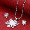 Albania Eagle Necklaces Earrings Sets Stainless Steel Jewelry Ethnic Women Girl 5