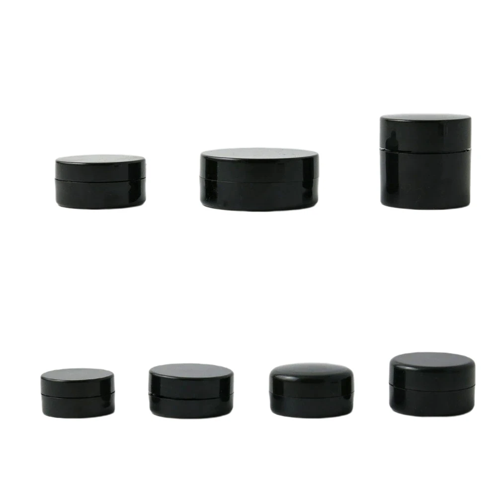 1000 x Travel Portable Small 1g 2g 3g 5g 10g 20g Plastic Black Cream Jar Pot Box Nail Art Cosmetic Bead Storage Container