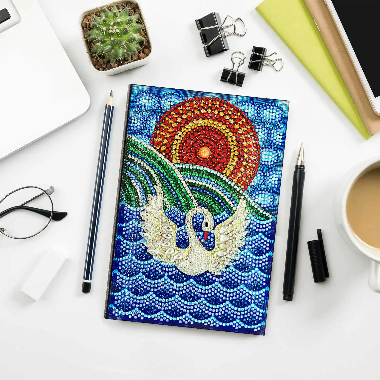 Diamond Painting AZQSD Diamond Painting Mosaic Notebook Special Shaped Flower Mandala Patterns A5 Diary Book Embroidery Gift DIY