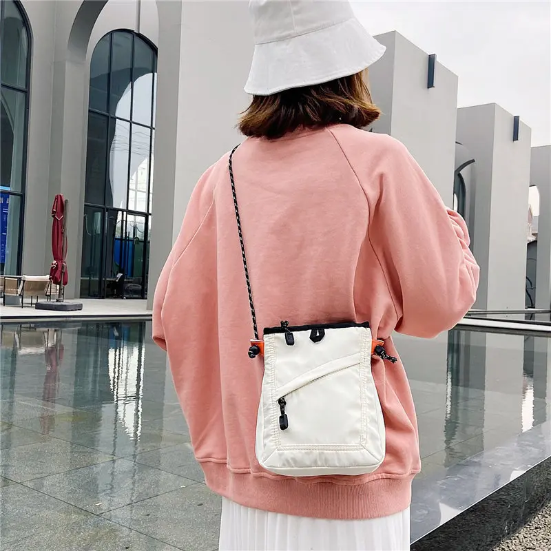 

Cute Nylon Crossbody Bags Small Square Bag For Men Women Korean Student Mobile Phone Purses Ins Messenger Shoulder Canvas Bag
