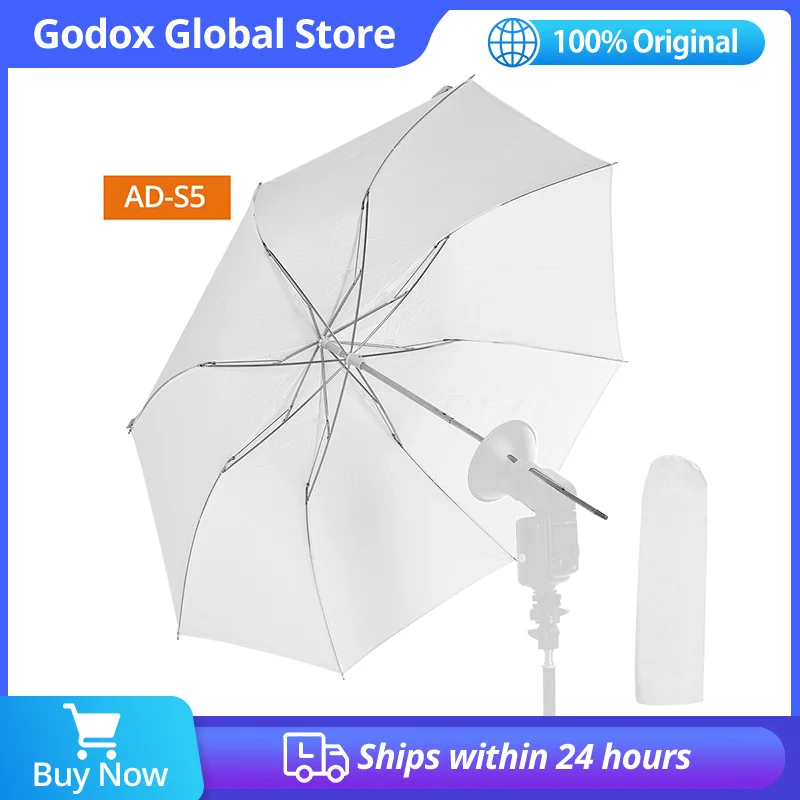 Camera Accessories Godox 37" / 94cm White Folded Diffuser Soft Umbrella AD-S5 For Godox Witstro AD200 AD180 AD360 AD360II Flash Speedlite