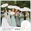 84/60CM White Paper Parasol Umbrella for Wedding, Party Favor DIY Bamboo Umbrellas, for Bridal Shower Centerpieces, Photo Props 2