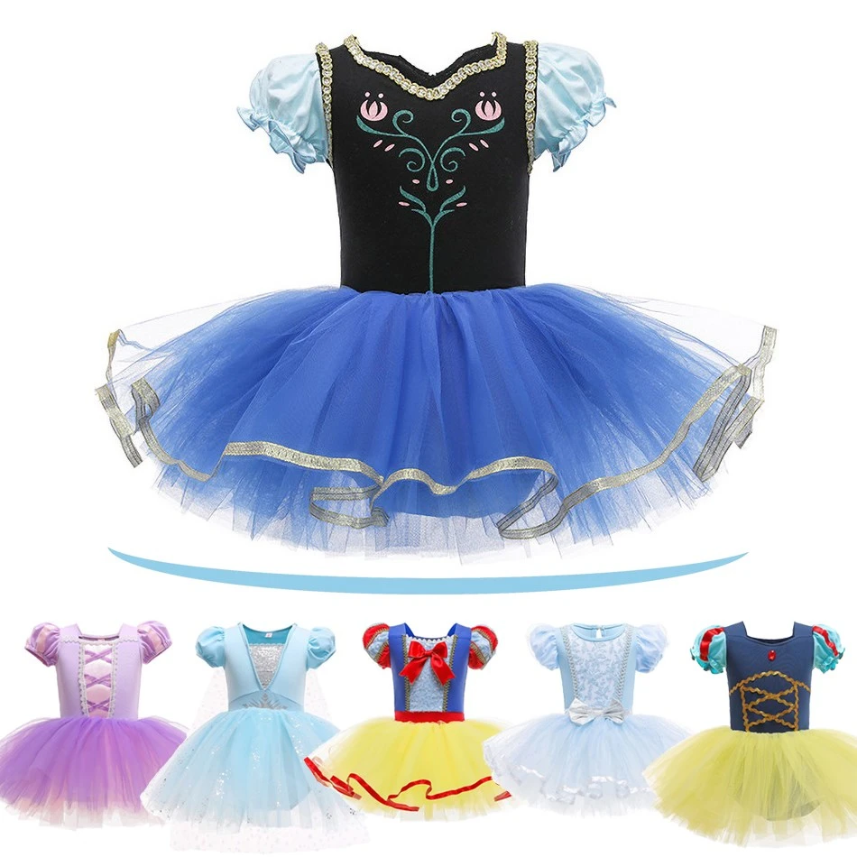 Disfraz de Rapunzel, Anna, Blancanieves, tutú de Cenicienta, vestido de  princesa Elsa, Ropa de baile para estudio, tutú de Ballet para actuaciones  en Gril| | - AliExpress