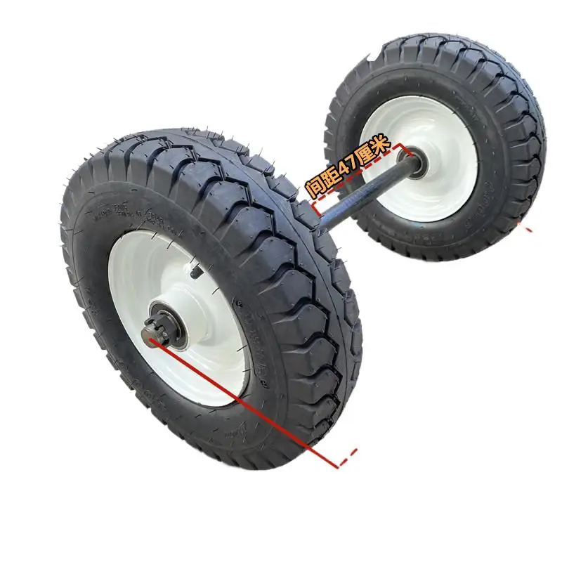 Vacuum tire 400-8 flat wheel carts wheel tiger wheel load 16 inch vacuum tire 1 pc 3 inch caster medium sized pu iron core red single wheel wear resistant flat driver cart