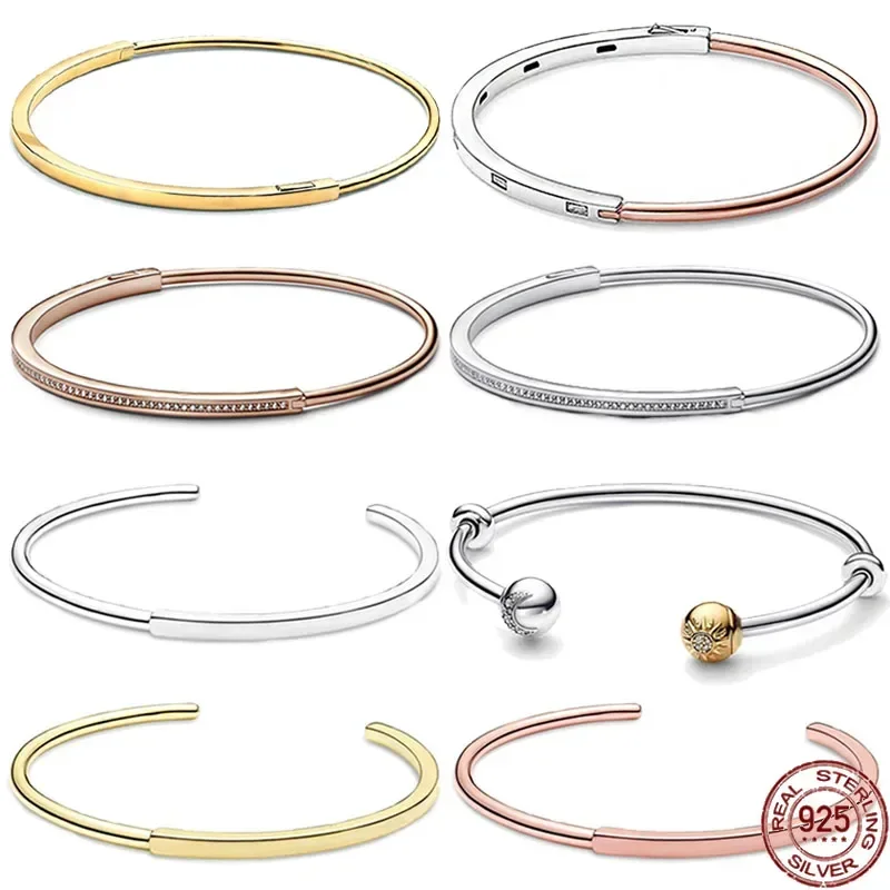 

Hot selling 925 sterling silver classic I-D open style bracelet simple luxurious charm women's men's bracelets exquisite gifts