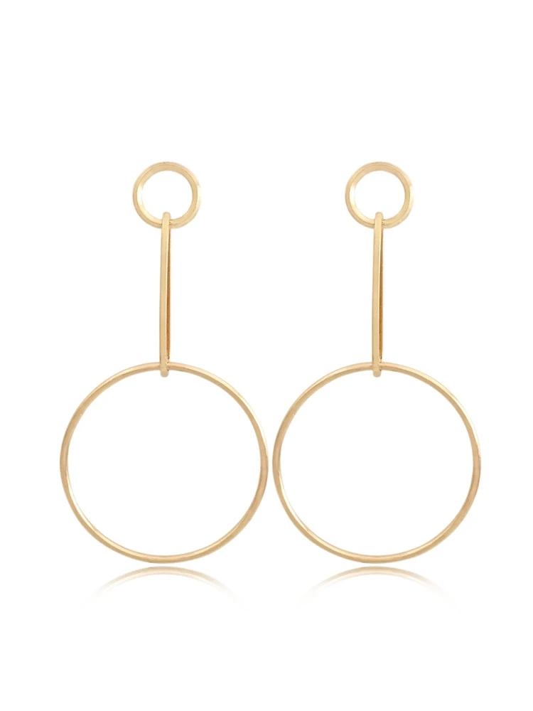 

Simple Casual Women Drop Earrings Gold Color Coin Geometric Oval Circle Dangle Earrings for Women Fashion Vintage Boho Jewelry