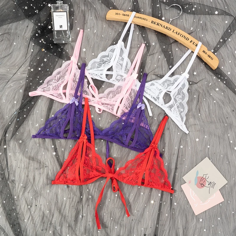 Women Lingerie Sets Sexy Babydoll Costumes Open Bra Crotch Lace Transparent Underwear
